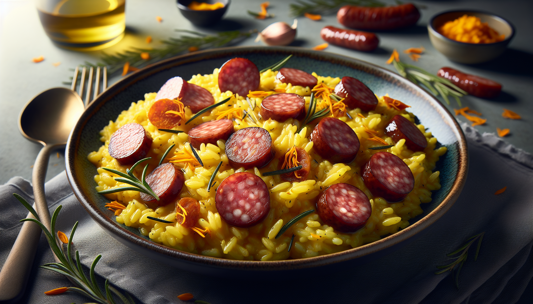 risotto zafferano e salsiccia